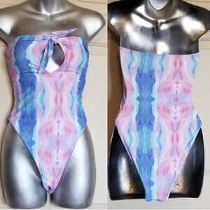 Pink Lily Custom Made Tie Dye Pink  Swimsuit
